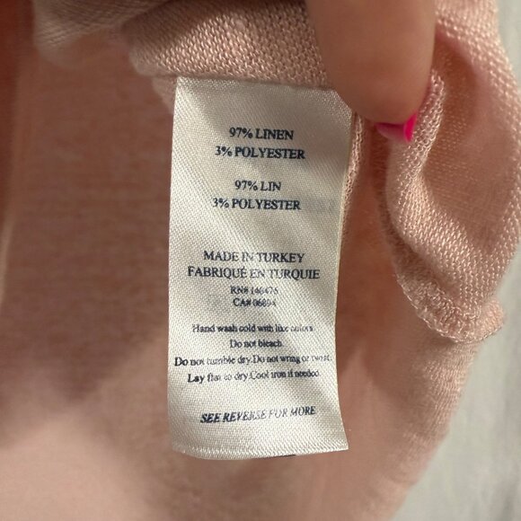 Faherty Linen Blend‎ Light Pink Scoop Neck T-Shirt Size M - Picture 3 of 6